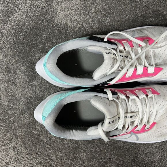 Nike Air Zooom Pegasus 38 CW7356-102 Mens Size 11 White Teal Running Shoes Used - Picture 10 of 12